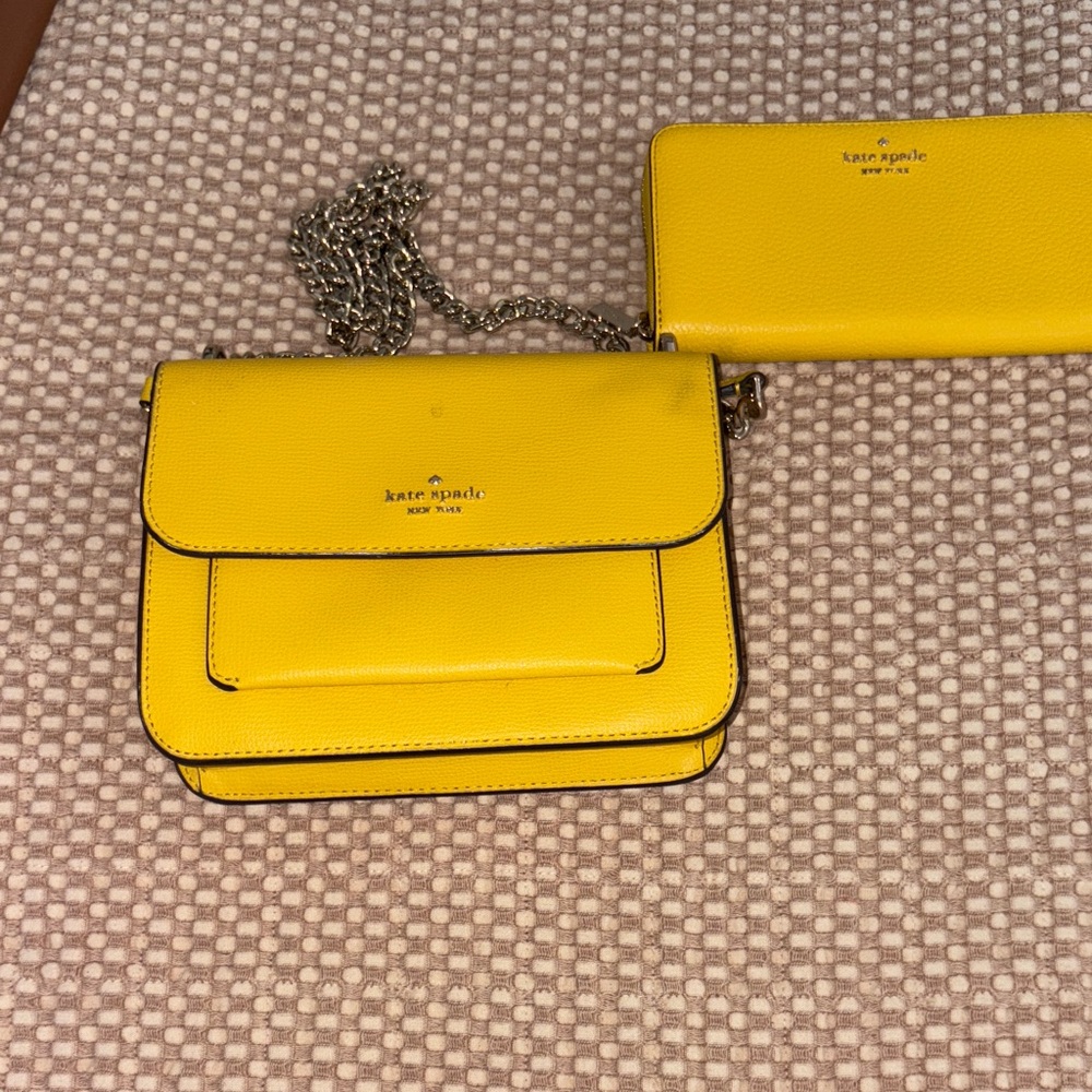 Kate Spade Sunny Yellow Crossbody Bag and Wallet